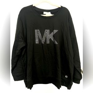 NEW Michael Kors Long Sleeve Top, Black - size 3X